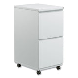 Alera® File Pedestal with Full-Length Pull, Left or Right, 2 Legal/Letter-Size File Drawers, Light Gray, 14.96" x 19.29" x 27.75" (ALEPBFFLG)