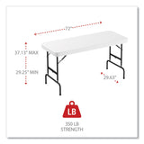 Alera® Adjustable Height Plastic Folding Table, Rectangular, 72w x 29.63d x 29.25 to 37.13h, White (ALEPT72AHW)