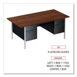 Alera® Double Pedestal Steel Desk, 72" x 36" x 29.5", Mocha/Black (ALESD7236BM)