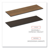 Alera® Reversible Laminate Table Top, Rectangular, 71.5w x 23.63d, Espresso/Walnut (ALETT7224EW)