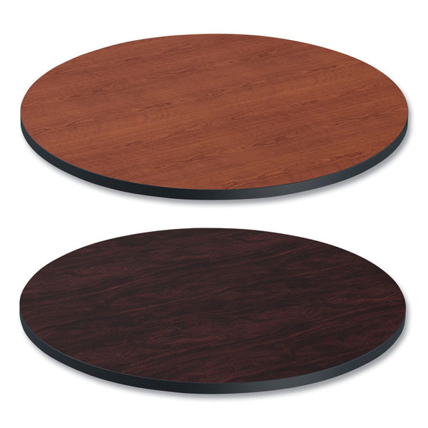 Alera® Reversible Laminate Table Top, Round, 35.5" Diameter, Medium Cherry/Mahogany (ALETTRD36CM)