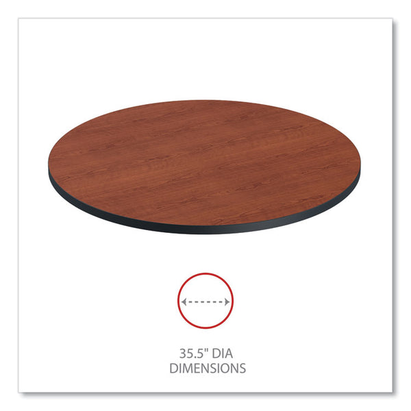 Alera® Reversible Laminate Table Top, Round, 35.5" Diameter, Medium Cherry/Mahogany (ALETTRD36CM)