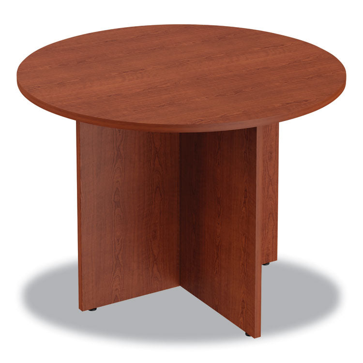 Alera® Alera Valencia Round Conference Table with Legs, 42" Diameter x 29.5h, Medium Cherry (ALEVA7142MC)