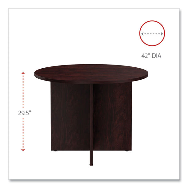 Alera® Alera Valencia Round Conference Table with Legs, 42" Diameter x 29.5h, Mahogany (ALEVA7142MY)