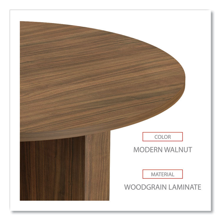 Alera® Alera Valencia Round Conference Table with Legs, 42" Diameter x 29.5h, Modern Walnut (ALEVA7142WA)