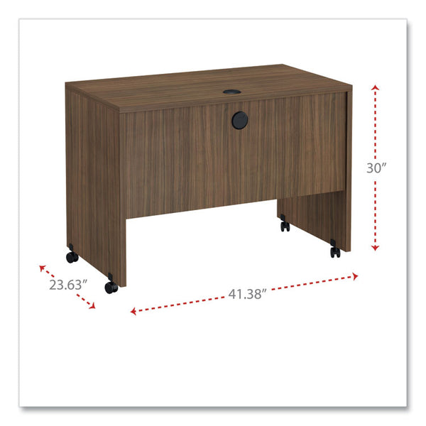 Alera® Alera Valencia Series Mobile Workstation Desk, 41.38" x 23.63" x 30", Modern Walnut (ALEVA204224WA)