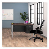 Alera® Single Pedestal Steel Desk, 45.25" x 24" x 29.5", Mocha/Black (ALESD4524BM)