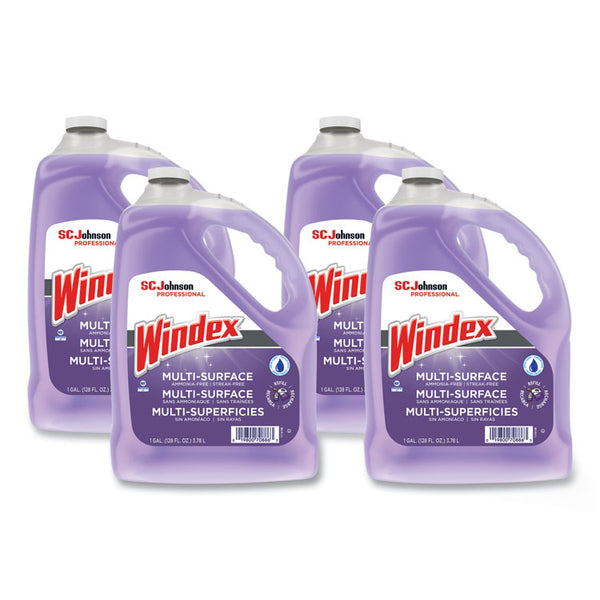 Windex® Non-Ammoniated Glass/Multi Surface Cleaner, Pleasant Scent, 128 oz Bottle, 4/CT (SJN697262)