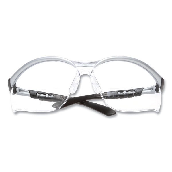 3M™ BX Molded-In Diopter Safety Glasses, +2.5 Diopter Strength, Black/Silver Plastic Frame, Clear Polycarbonate Lens (MMM1137600000)