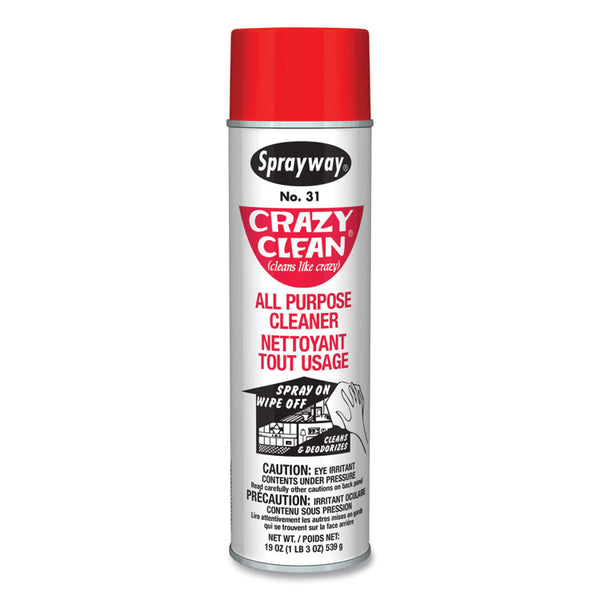 Sprayway® Crazy Clean All Purpose Cleaner, Floral Scent, 19 oz Aerosol Spray, Dozen (CGC031)