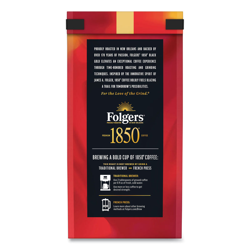 1850 Black Gold Roast Ground Coffee, 12 oz Canister (FOL12722EA) Each