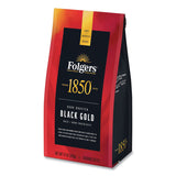 1850 Coffee, Black Gold, Dark Roast, Ground, 12 oz Bag, 6/Carton (FOL60516)