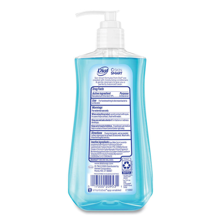 Dial® Antibacterial Liquid Hand Soap, Spring Water, 11 oz Pump Bottle, 12/Carton (DIA20952)