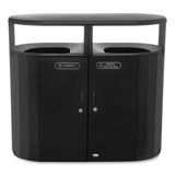 Rubbermaid® Commercial RESIST Dual Stream Waste and Recycling Container, 46 gal, Metal, Black (RCP2184980) Each