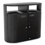 Rubbermaid® Commercial RESIST Dual Stream Waste and Recycling Container, 46 gal, Metal, Black (RCP2184980) Each