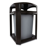 Rubbermaid® Commercial Landmark Series Classic Dome Top Container and Ashtray, 35 gal, Resin, Black (RCPFG397001BLA) Each
