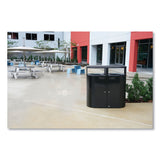 Rubbermaid® Commercial RESIST Dual Stream Waste and Recycling Container, 46 gal, Metal, Black (RCP2184980) Each