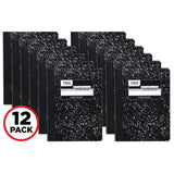 Mead® Square Deal Composition Book, 3-Subject, Wide/Legal Rule, Black Cover, (100) 9.75 x 7.5 Sheets, 12/Pack (MEA72936) Pack of 12