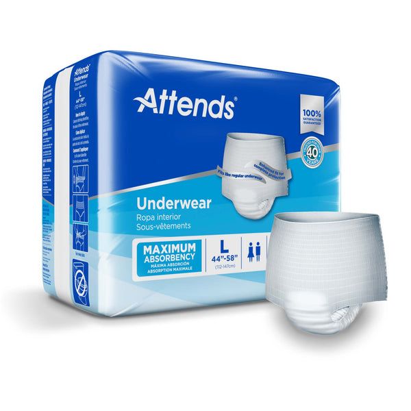 Attends® Unisex Adult Absorbent Underwear Pull On with Tear Away Seams Large Disposable Heavy Absorbency (522094_BG) 1/BG