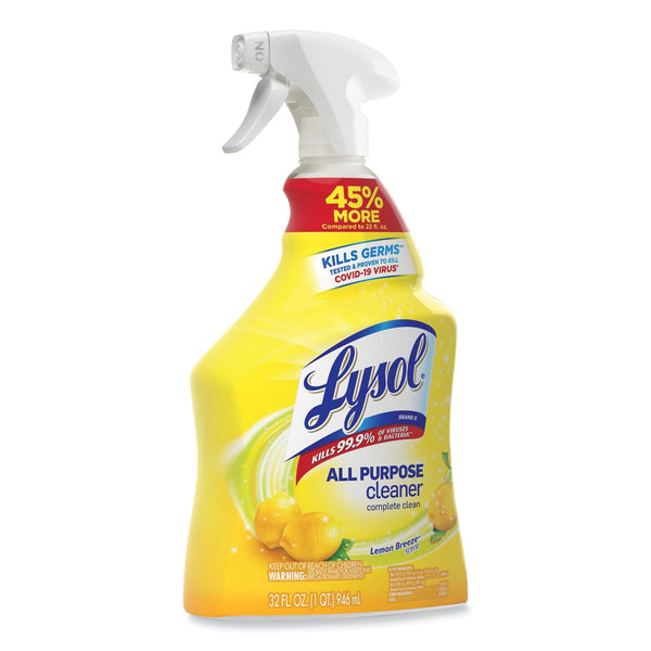 Lysol® All Purpose Surface Disinfectant Cleaner Trigger Spray Liquid 32 oz. Bottle Lemon Breeze Scent NonSterile (680982_CS) 12/CS