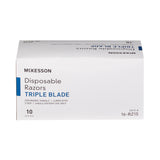 McKesson Personal Razor with Lubricating Strip Single Edge Triple Blade NonSterile Disposable (628717_BX) 10/BX