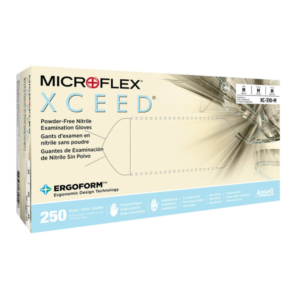 XCEED™ Exam Glove Medium NonSterile Nitrile Standard Cuff Length Textured Fingertips Blue Not Rated (763377_CS) 2500/CS