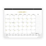 Blueline® Gold Collection Monthly Desk Pad Calendar, 22 x 17, White Sheets, Black Headband, Clear Corners, 12-Month (Jan to Dec): 2024 (REDC199003)