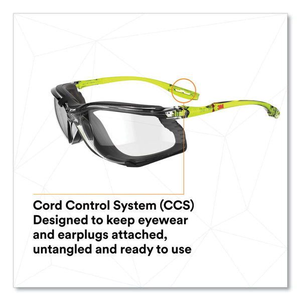 3M™ Solus CCS Series Protective Eyewear, Green Plastic Frame, Clear Polycarbonate Lens (MMMSCCS01SGAFGR)