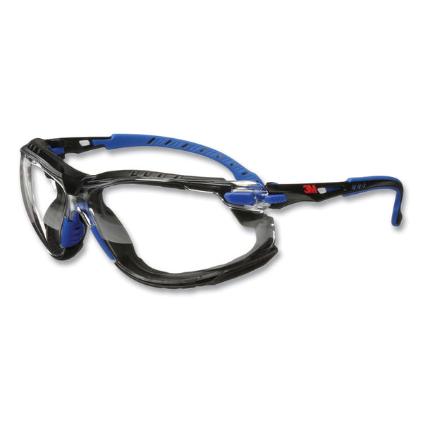 3M™ Solus 1000 Series Safety Glasses, Black/Blue Plastic Frame, Clear Polycarbonate Lens (MMMS1101SGAFKT)