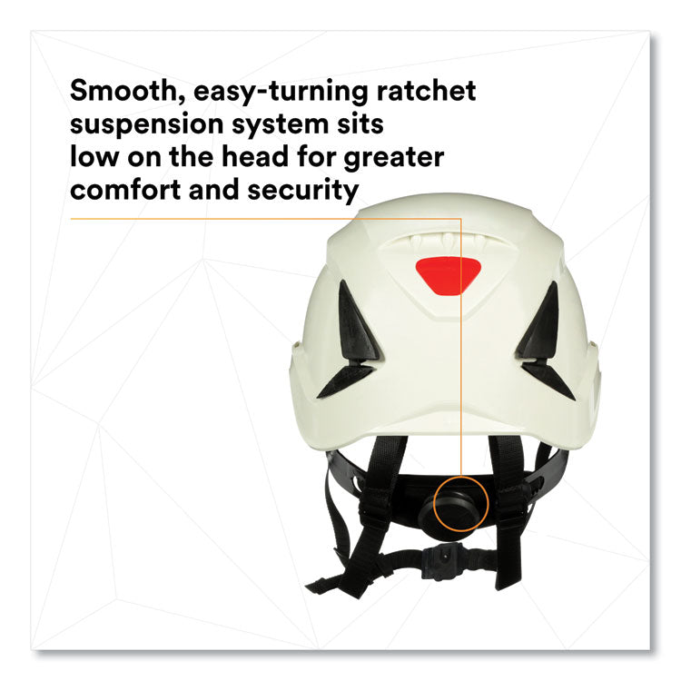 3M™ SecureFit X5000 Series Safety Helmet, 6-Point Pressure Diffusion Ratchet Suspension, White (MMMX5001ANSI) Each