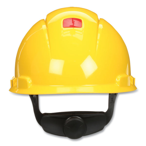 3M™ SecureFit H-Series Hard Hats, H-700 Vented Cap with UV Indicator, 4-Point Pressure Diffusion Ratchet Suspension, Yellow (MMMH702SFVUV)