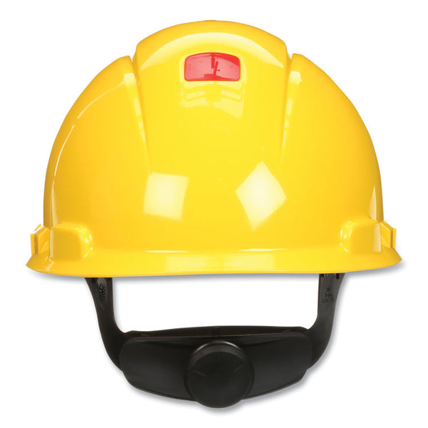 3M™ SecureFit H-Series Hard Hats, H-700 Vented Cap with UV Indicator, 4-Point Pressure Diffusion Ratchet Suspension, Yellow (MMMH702SFVUV) Each