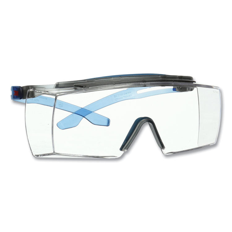 3M™ SecureFit Protective Eyewear, 3700 OTG Series, Blue Plastic Frame, Clean Polycarbonate Lens (MMMSF3701XSGAB) Each