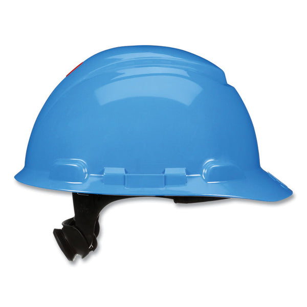 3M™ SecureFit H-Series Hard Hats, H-700 Cap with UV Indicator, 4-Point Pressure Diffusion Ratchet Suspension, Blue (MMMH703SFRUV)