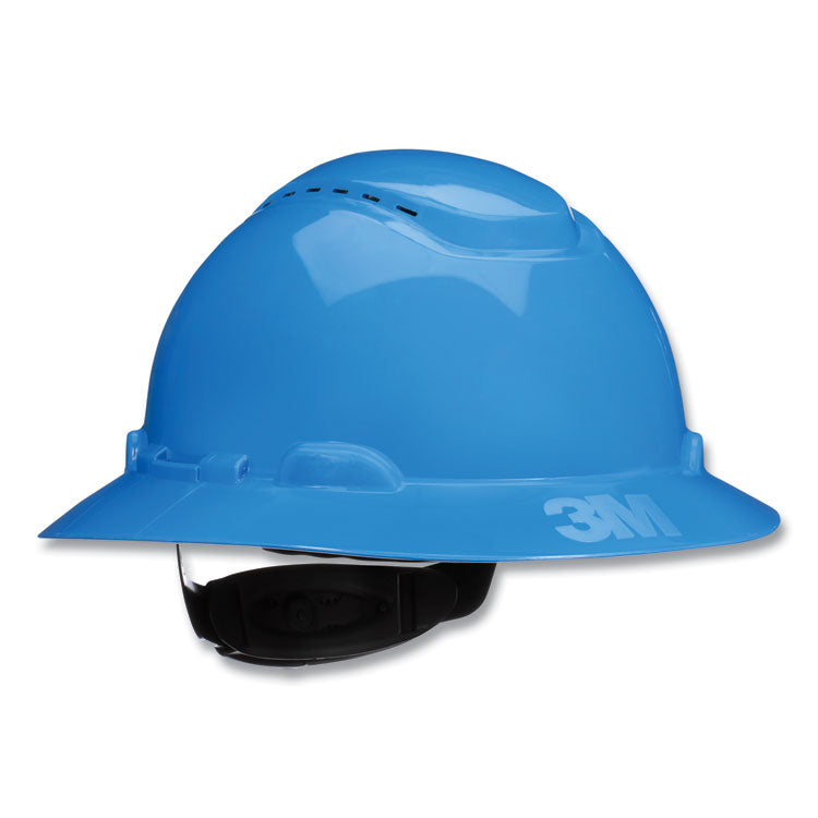 3M™ SecureFit H-Series Hard Hats, H-800 Vented Hat with UV Indicator, 4-Point Pressure Diffusion Ratchet Suspension, Blue (MMMH803SFVUV)