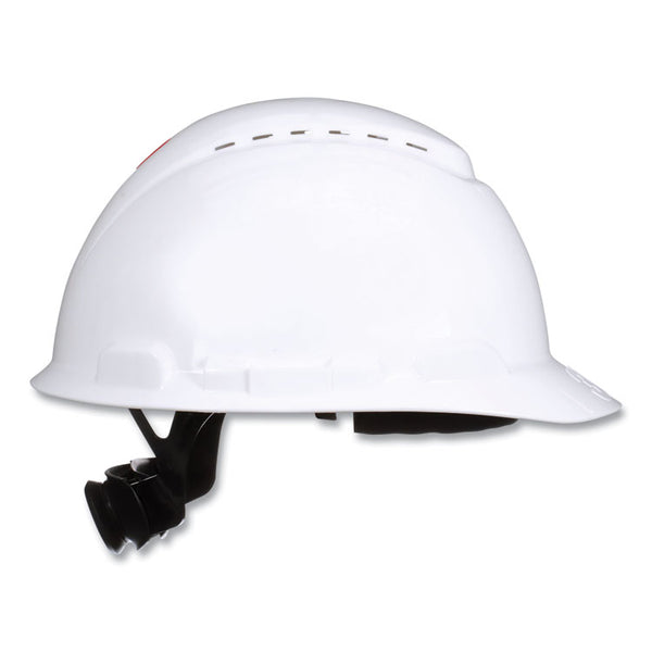 3M™ SecureFit H-Series Hard Hats, H-700 Front-Brim Cap with UV Indicator, 4-Point Pressure Diffusion Ratchet Suspension, White (MMMH701SFVUV)