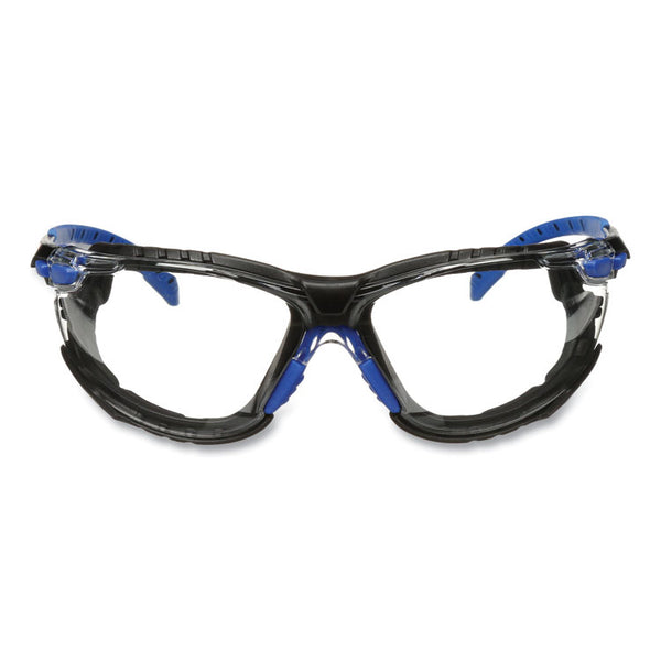 3M™ Solus 1000 Series Safety Glasses, Black/Blue Plastic Frame, Clear Polycarbonate Lens (MMMS1101SGAFKT)