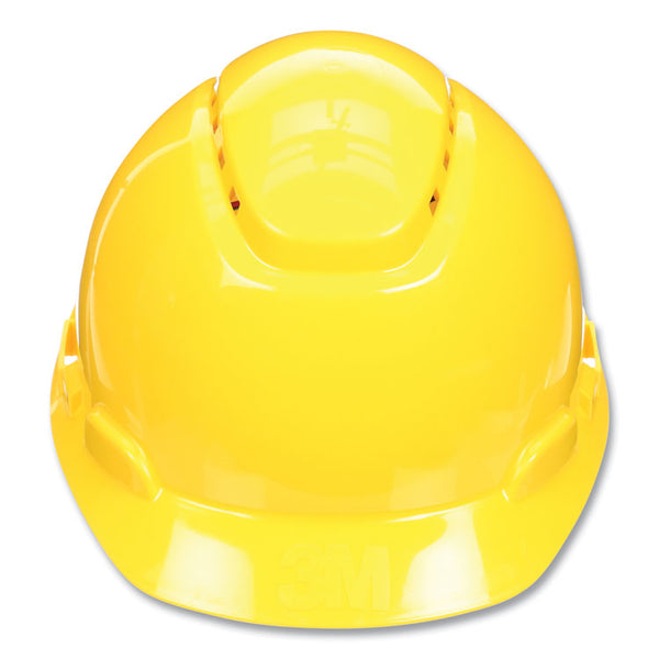 3M™ SecureFit H-Series Hard Hats, H-700 Vented Cap with UV Indicator, 4-Point Pressure Diffusion Ratchet Suspension, Yellow (MMMH702SFVUV) Each