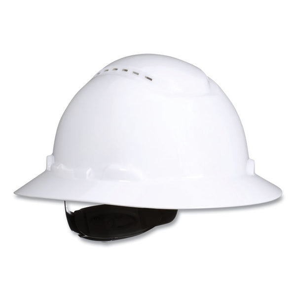 3M™ SecureFit H-Series Hard Hats, H-800 Vented Hat with UV Indicator, 4-Point Pressure Diffusion Ratchet Suspension, White (MMMH801SFVUV)