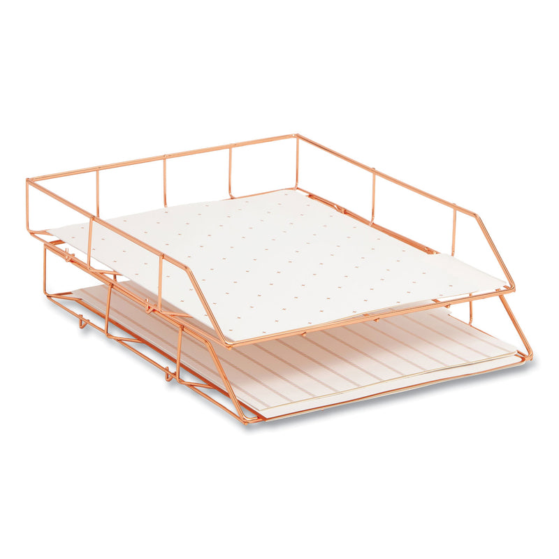 U Brands Desktop Fashion Filing Set - Rose Gold - 10 (UBR2104U0001) Each