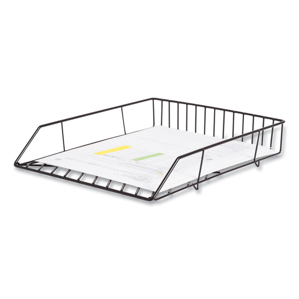 U Brands Vena Paper Tray, 1 Section, Holds 11" x 8.5" Sheets, 10.04 x 12.44 x 2.01, Black (UBR3840U0312) Each