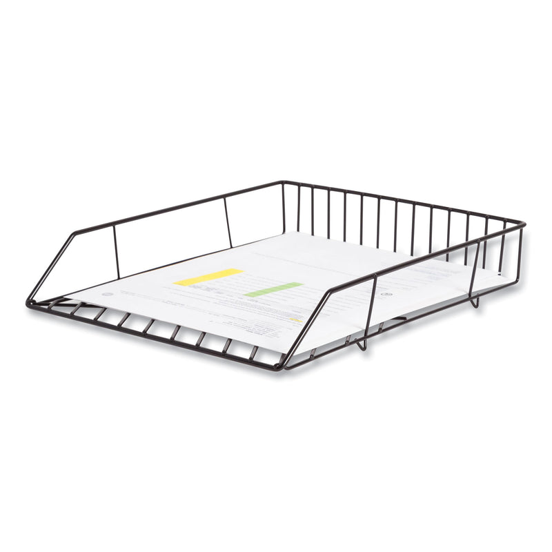 U Brands Vena Paper Tray, 1 Section, Holds 11" x 8.5" Sheets, 10.04 x 12.44 x 2.01, Black (UBR3840U0312) Each