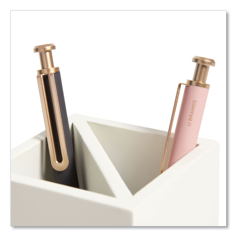 U Brands Juliet Pencil Cup, 3"w x 3"d x 4"h, White (UBR3466U0312) Each
