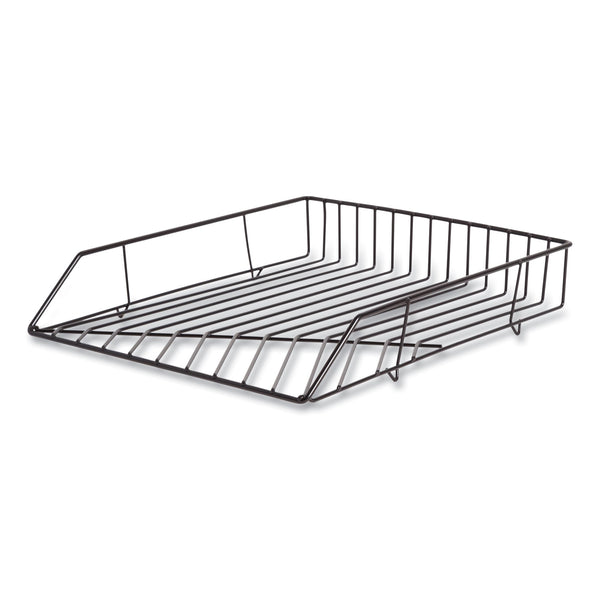 U Brands Vena Paper Tray, 1 Section, Holds 11" x 8.5" Sheets, 10.04 x 12.44 x 2.01, Black (UBR3840U0312) Each