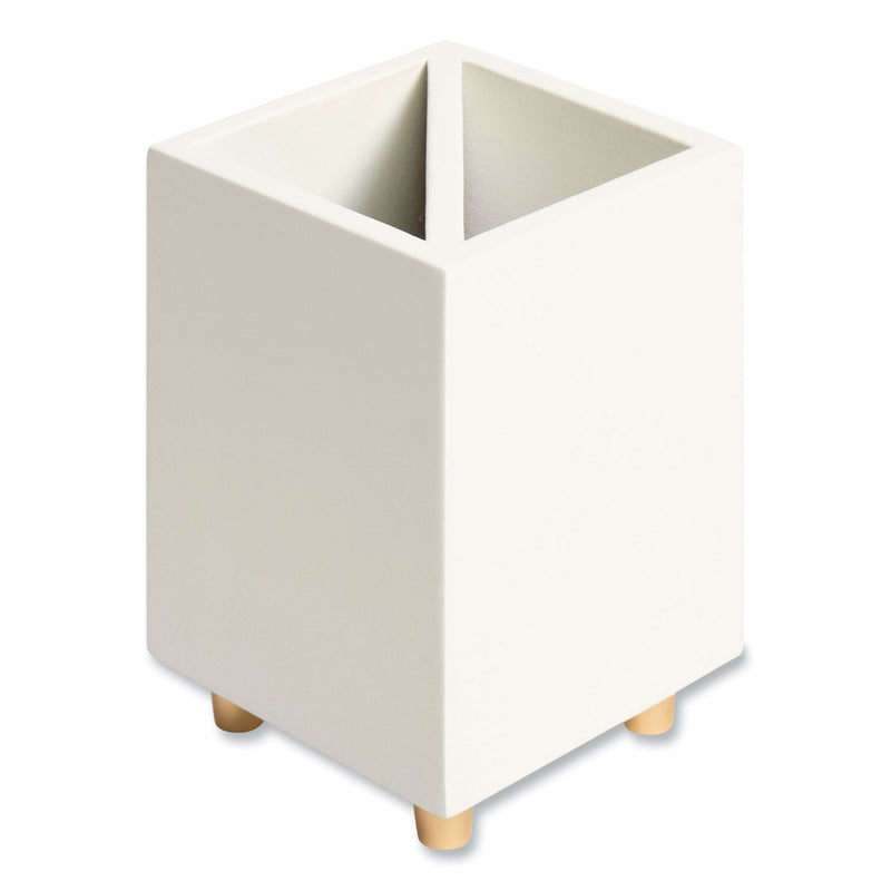 U Brands Juliet Pencil Cup, 3"w x 3"d x 4"h, White (UBR3466U0312) Each