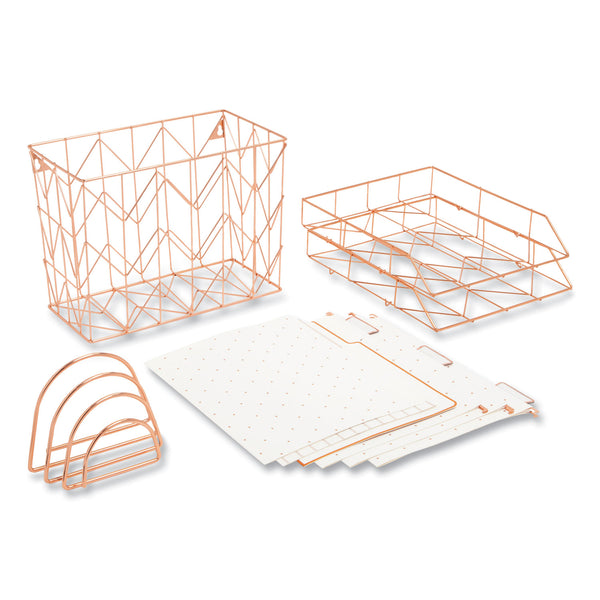 U Brands Desktop Fashion Filing Set - Rose Gold - 10 (UBR2104U0001) Each