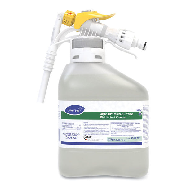Diversey™ Alpha-HP Concentrated Multi-Surface Cleaner, Citrus Scent, 5,000 mL RTD Spray Bottle (DVO5549271)