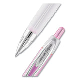 uniball® 207 Office Pack Gel Pen, Retractable, Medium 0.7 mm, Black Ink, Pink/Translucent White Barrel, 36/Pack (UBC2003896)