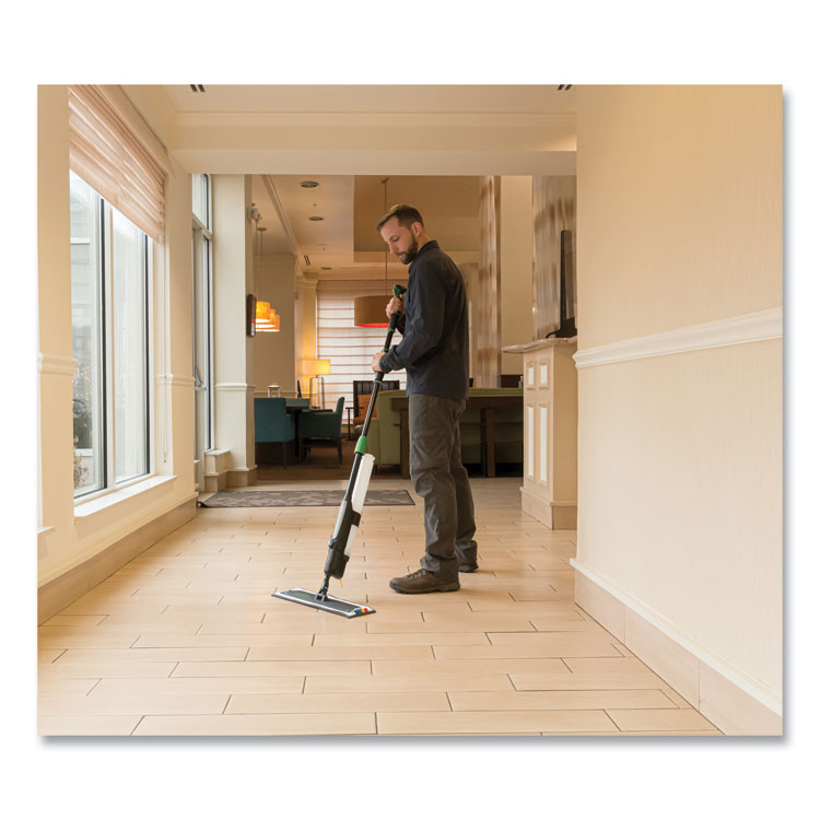 Unger® Excella Floor Cleaning Kit, 20" Gray Microfiber Head, 48" to 65" Black/Green Handle (UNGEFKT8) Each