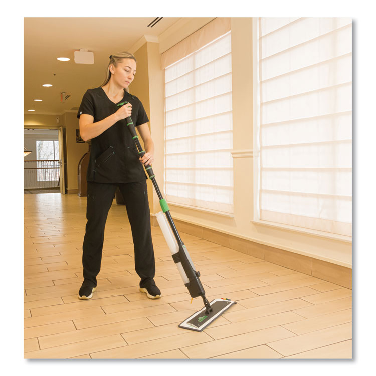 Unger® Excella Floor Cleaning Kit, 20" Gray Microfiber Head, 48" to 65" Black/Green Handle (UNGEFKT8) Each